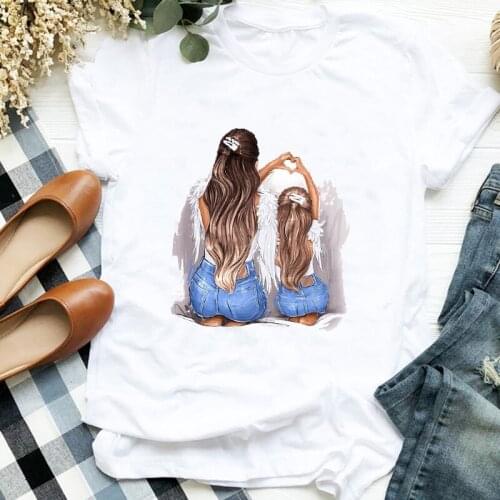 Women Shirt Cartoon Fashion Clothes Girl Cute Mom Printing Mother Fashion Ladies Graphic Printed Tee Top Tshirt Female T-shirt