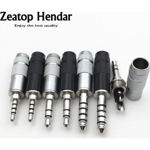 10Pcs Real Rhodium Plated 2.5mm 4Pole / 3.5mm 3Pole / 4.4mm 5Pole Stereo Male Plug for DIY Solder Earphone Audio Wire Connector