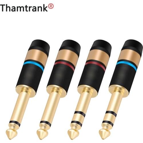 10pcs/5pair Gold/Silver Jack 6.35mm Microphone plug 6.35 Mono/Stereo Male plug Assembly wire Connector RCA connector male/female