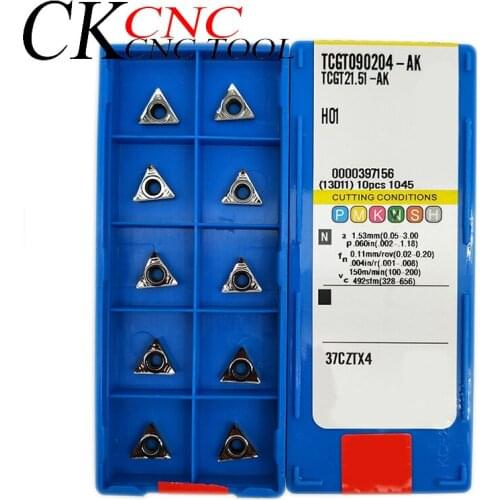10 pcs TCGT090204-AK H01 CNC lathe tools machine tool accessories carbide Inserts Used for processing Aluminum