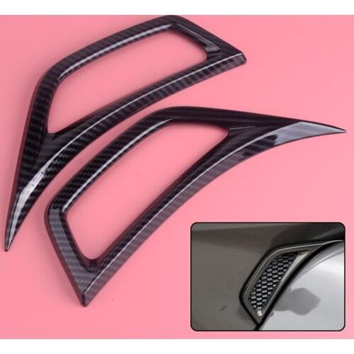 2Pcs ABS Carbon Fiber Texture Car Leaf Plate Air Inlet Trim Cover Fit For Jeep Wrangler JL 2018