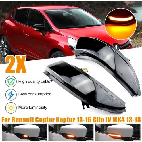 2pcs For Renault KAPTUR CAPTUR J5 H5 Clio IV MK4 4 Lutecia Grandtou Car LED Dynamic Turn Signal Mirror Light 2013 2014 2015 2016