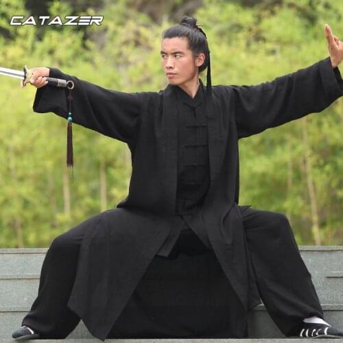 25 Colors 3 Pieces Tai Chi Uniform Kung Fu Jacket and Pants with Long Vest Martial Arts Wing Chun Suit