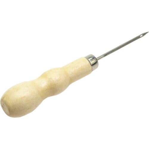 4Pcs Canvas Leather Sewing Shoes Wood Handle Tool Awl Hand Stitching Taper Leathercraft Needle Tool Kit Craft Sewing Supplies