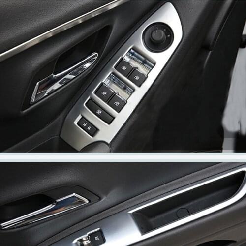 4x Car Door Armrest Frame Window Lift Adjust Button Switch Trim Sticker Cover Styling For Chevrolet Trax 2013-2015