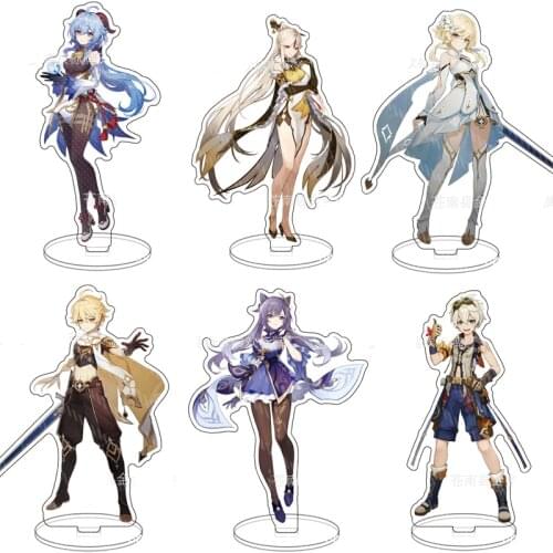 Anime Genshin Impact Character Figure Stand Model Cosplay Diluc Ragnvindr Klee Plate Acrylic Figure Model Props