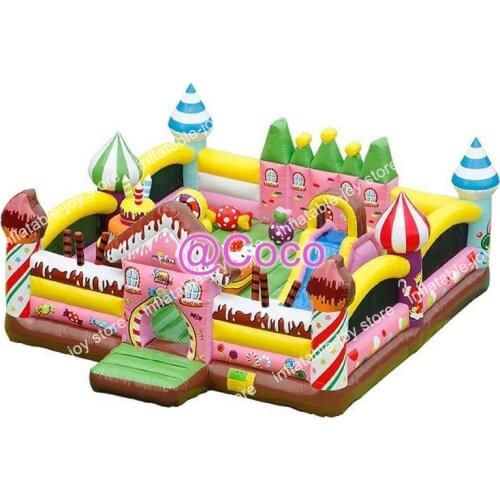 Free sea shipment/cnf term!Candy theme Inflatable jumping fun city, custom inflatable bouncy house, bouncy castles for kids