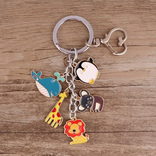 BG1364 Cute Animal Giraffe Sloth Keychain Cute Cartoon Keyring Women Lovely Bag Keychain Pendant Accessories
