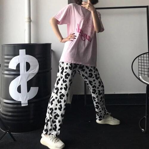 Women Pants Autumn Cow High Waist Straight Pants Casual Pants for Women Pantalones De Mujer