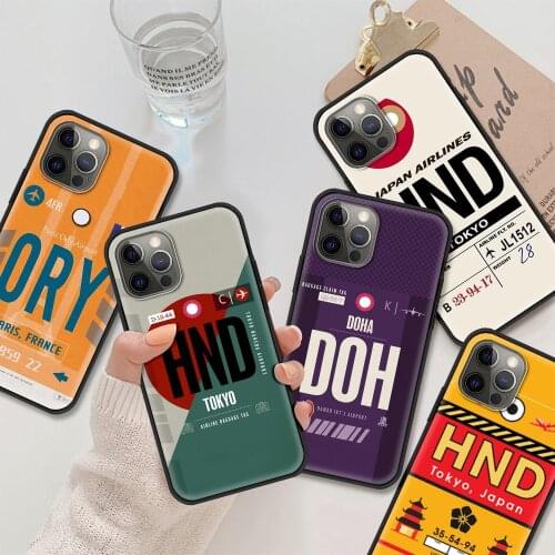 Phone Case for iPhone 12 11 Pro Max XR X 8 7 Plus Caso TPU Cover for iPhone XS Max SE 2020 Shell Popular Ticket label Printing