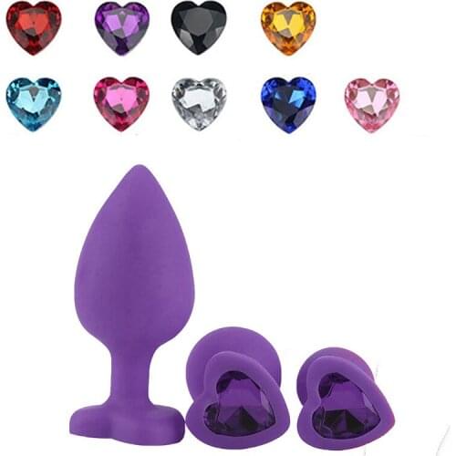 S/M/Lsize Heart-shaped black silicone anal plug Adult Toys for Men/Women Anal Trainer for Couples sex toys silicone butt plug