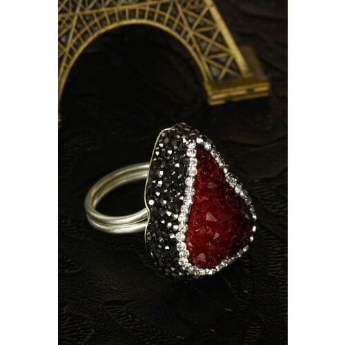Dr Stone Natural Stone WOMEN QUARTZ Ring brass above Micron silver ka 170862659
