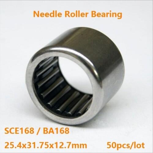 50pcs/lot SCE168 BA168 Inch size 25.4x31.75x12.7 mm Drawn Cup Needle Roller Bearing