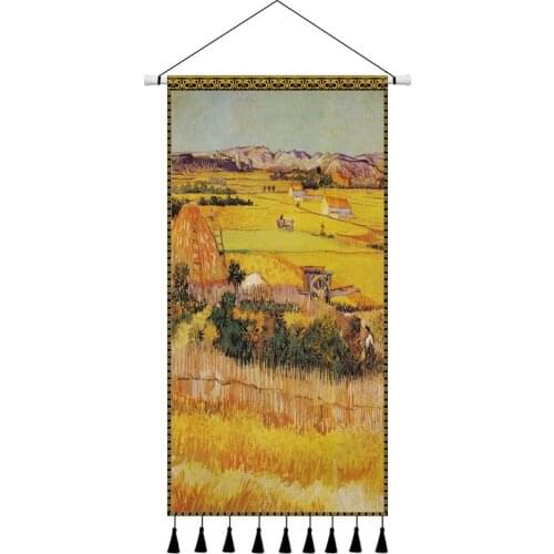 Art Abstract Tapestry Van Gogh Nordic Painting Trippy Room Accessories Tapestry Print Tassel Dodatki Do Pokoju Wall Decor DE50GT