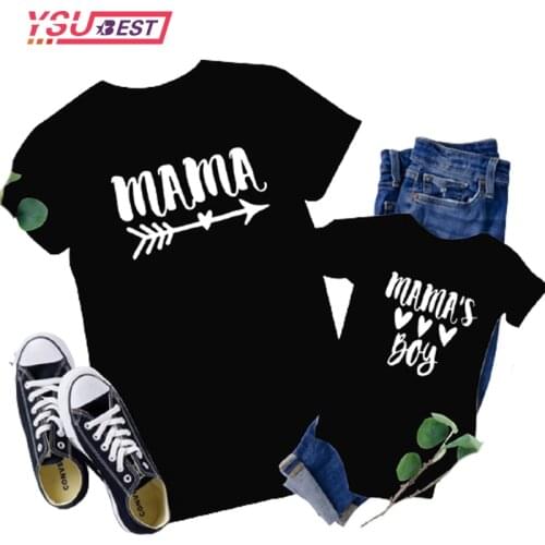 2021 Mom and Son Matching Clothes Family Look Summer Shirts Mama Little Boy Baby Bodysuit Rompers + Mommy Tshirt Set Mamas boy