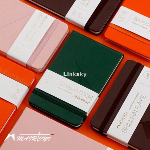 MAIRTINI 200g PU cover Watercolor Book pure Cotton Fine Grain Watercolor paper A5/A6 hand-painted Painting Pocket Art Supplies