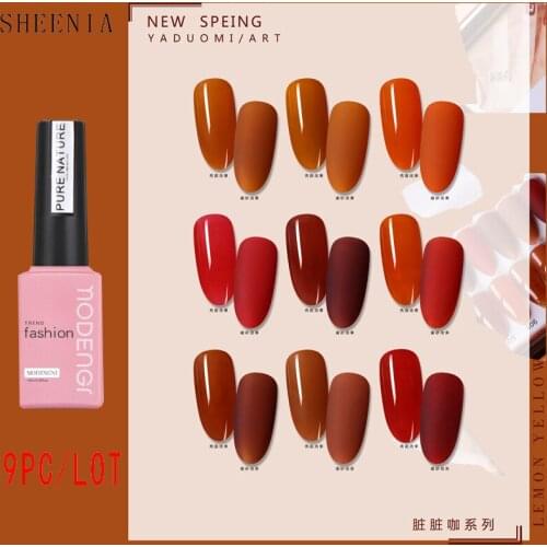 SHEENIA Manicure Set For Nails Polish Gel 15ml 9pcs Acrylic Nail Kit Semi Permanent Soak Off UV LED Lamp For Nail Art Tools