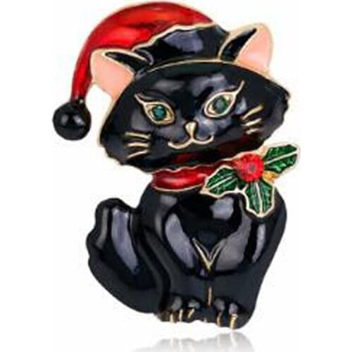 10PCS Fashion Enamel Crystal Cute Cat Brooch Pins Women Party Banquet Costume Accessories Scarf Clip Gift Wholesale XZ374