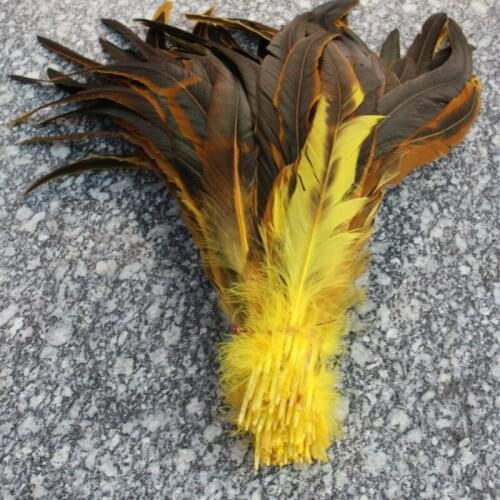 New! Wholesale high quality 500pc yellow rooster feathers, 12-14 "/ 30-35CM DIY jewelry decoration, art props accessories