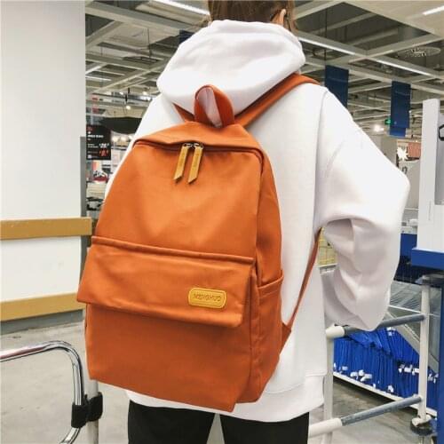 Solid Color Backpack Women School Bags for Teenagers Girls Large Capacity Female Backpacks Travel Bag Computer Bagpack Mochilas