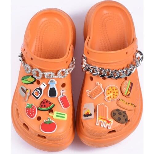 BBQ Party Croc Shoes Charms Food Barbecue Sauce Shoe Decoration Pizza Vegetables Hamburger Accessories Corn Tomato Fruit Juice