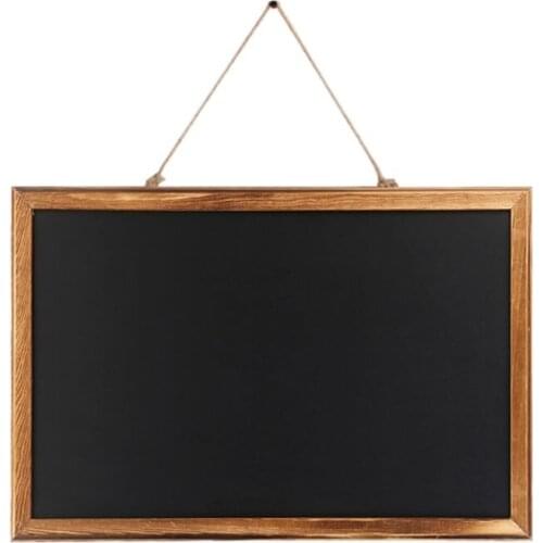 Rectangle Hanging Wooden Message Blackboard Chalkboard Wordpad Sign Kids Black Board