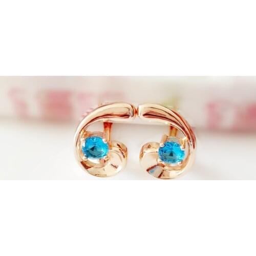 Luxury Women Earrings 585 Gold Color Women Jewelry Direct Selling Copper New Fashion Moon Shape Cubic Zircon Drop Earrings