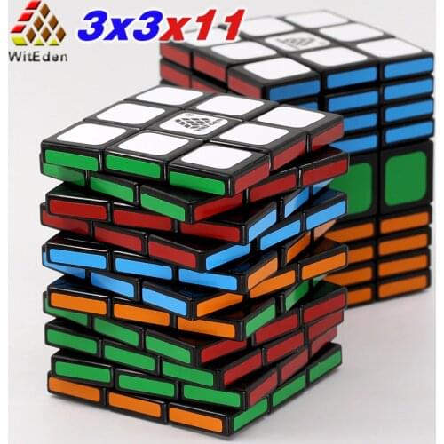 WitEden Puzzle Magic Cube 3x3x11 WE 3*3*11 Stickers Professional Educational Tiwsty Game Wisdom Toys 3 3 11 Cubes Magical Cubo