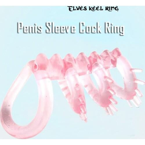Silicone Reusable Penis Sleeve Flexible Glans Penis Enlarger Extender Delay Ejaculation Cock Ring Sleeve Adult Sex Toys For Men