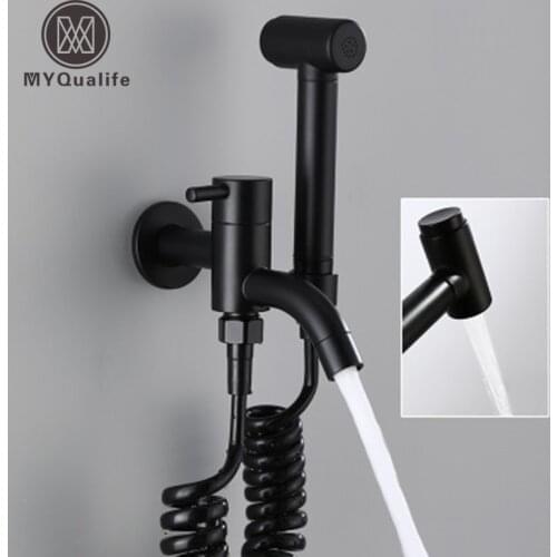 Bidet Faucet Black Bathroom Shower Faucet Bidet Toilet Sprayer Toilet Faucet Spray Gun Hand Spray Shower Body Cleaner New Hot Sa
