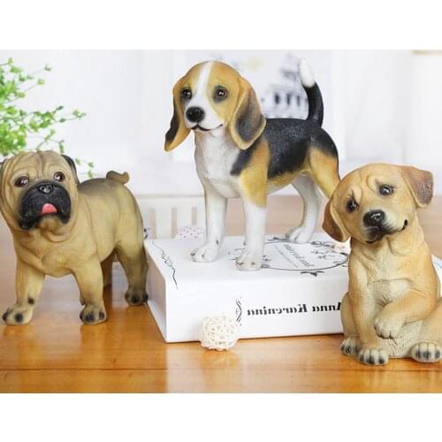 LABRADOR BULLDOG BEAGLE STATUE SIMULATION DOGS ANIMAL RESIN CRAFTWORK TV CABINET SOFT LIVING ROOM DECORATION BIRTHDAY GIFT L2742