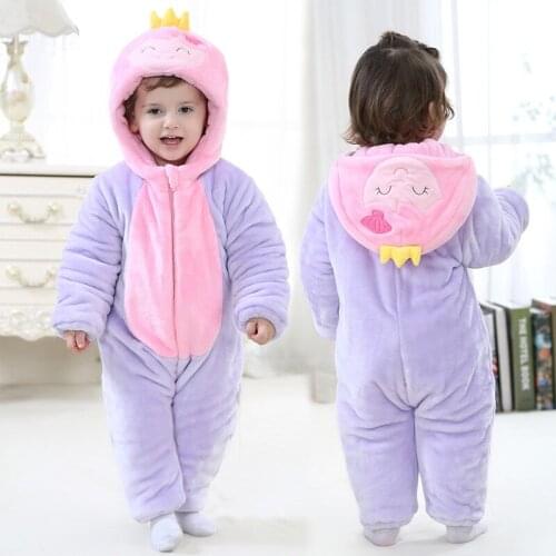 Warm Winter Baby Boy Romper Thick Unisex Flannel Jumpsuit Halloween Costume Christmas Infant Toddler Baby Clothes 11-28