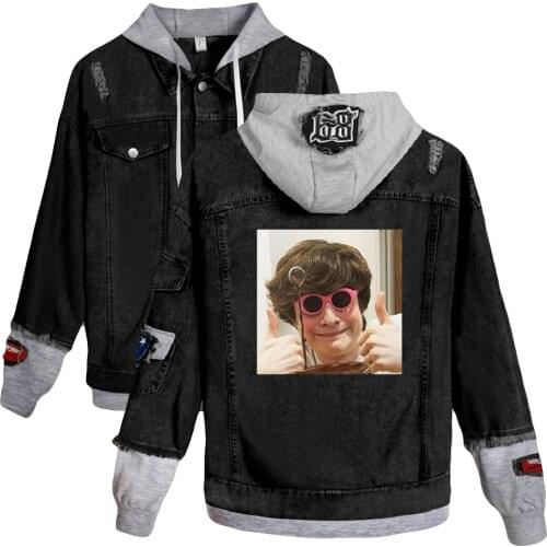 Tubbo Dreamwastaken GeorgeNotFound print autumn and winter Holiday Preppy Style Men/Women Street clothes Denim Hooded fleece