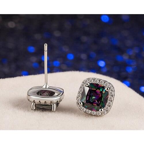 Gorgeous Zirconia Stud Earrings for Women Noble Wedding Party Earring Fine Birthday Gift Lady fine Jewelry silver earrings