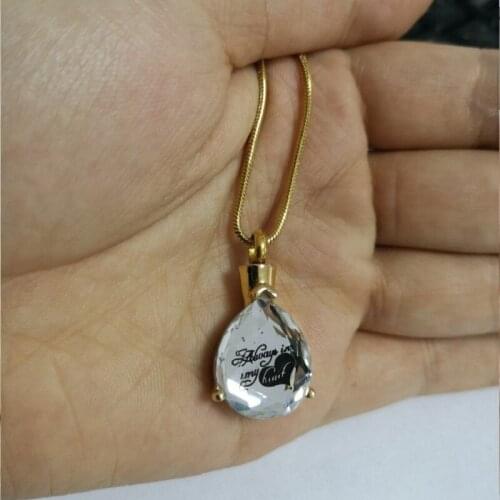 Women/Girls Wearable Teardrop Memorial Cremation Ashes Urn Pendant Necklace Keepsake Jewelry