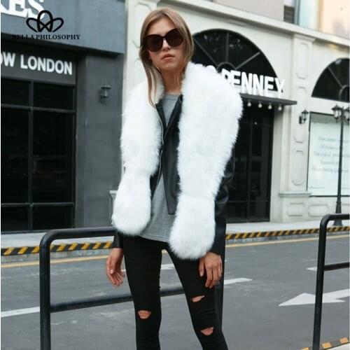 Bella Philosophy Winter faux Fox Raccoon fur Women scarf solid fashion Adult female scarf long women street casual outwear scarf