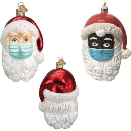 1-2pcs Personalized Santa Claus of Ornament 2020 Christmas Holiday Quarantine Decorations Hanging Pendants Navidad Decoraciones