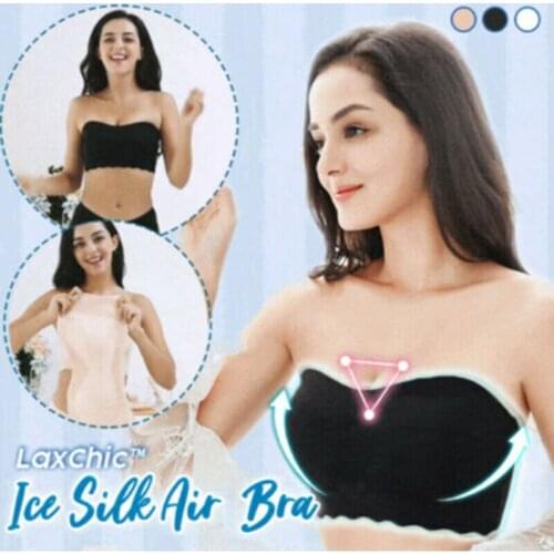 1 PC Womens Ice Silk Air Bra Tank Top With 1 Pair Shoulder Strap Daily Casual Beach Sexy Club Keep Body Shape Bra Tube Tops