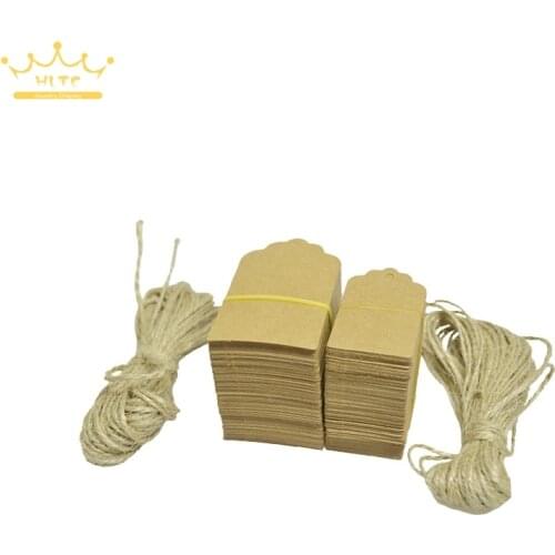 100 pieces Kraft print paper hand made tag Jewelry Strung Pricing Price Tags Merchandise Cloth Label