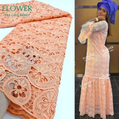 2.5 Yards African Dry Lace Fabric 2021 High Quality Lace For Dress Embroidered Swiss Voile Lace In Switzerland With Rhinestones