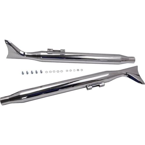 36" 1-5/8" Silver Fishtail Exhaust Slip On Mufflers Pipes for Harley Road Glide