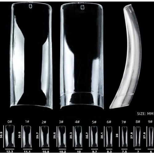 500pcs Square Half Cover False Nails Seamless Long Fake Fingernail Artificial Nail Art Tips Finger Salon DIY