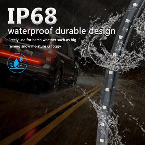 60Inch Car Underglow LED Strip Tailgate Light Driving Turn Warning Light 4PIN Connector Waterproof Pickup Trucks Car Light Bar