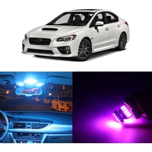 8pcs White Ice Blue Canbus LED Lamp Car Bulbs Interior Package Kit Map Dome Trunk Light For Subaru WRX STI 2015 2016 2017