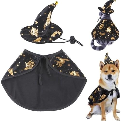 Halloween Dog Cat Cape Wizard Hat Decorative Themed Pet Wearing Festival Pet Supplies Accessories For Small Medium Breed