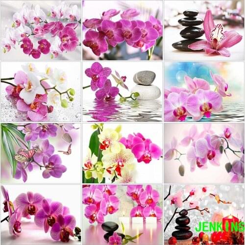 Diamond Embroidery Orchid Full Drill Square Diamond Painting Flower Rhinestones Art Cross Stitch Kits Needlework jenkins