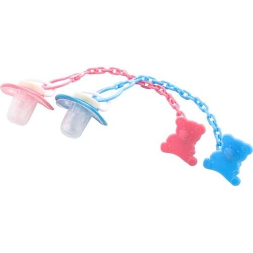 Safty silicone Baby Infant Pacifiers Sleeping Pacifying Nipple Molar Toys with Anti-Loss Chain