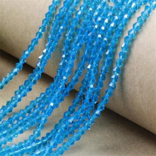 Loose 3MM-8MM Aqua Blue Color Faceted Bicone Glass Crystal Beads DIY Hand Craft Beads For Clothing&Garment Art Decoration