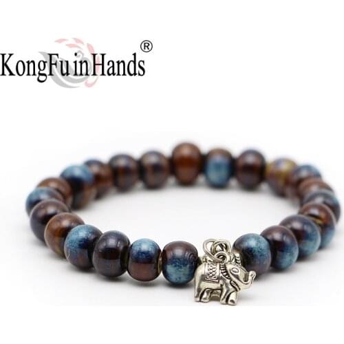 Kongfuinhands Charm Elephant Bracelet Beaded jewelry fashion Reiki Spiritual Yoga Jewelry accessory birthday gift free shipping