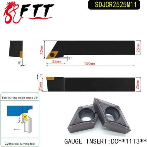 SDJCR2525M11 93 Degrees External Turning Tool Holder For DCMT11T304 DCMT11T308 Used on CNC Lathe Machine